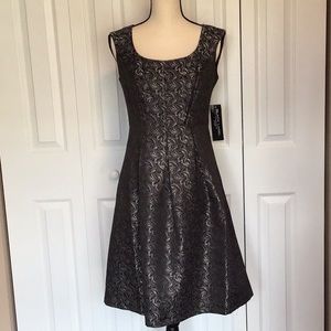 NWT Black Label by Evan Picone Black/Silver Dress